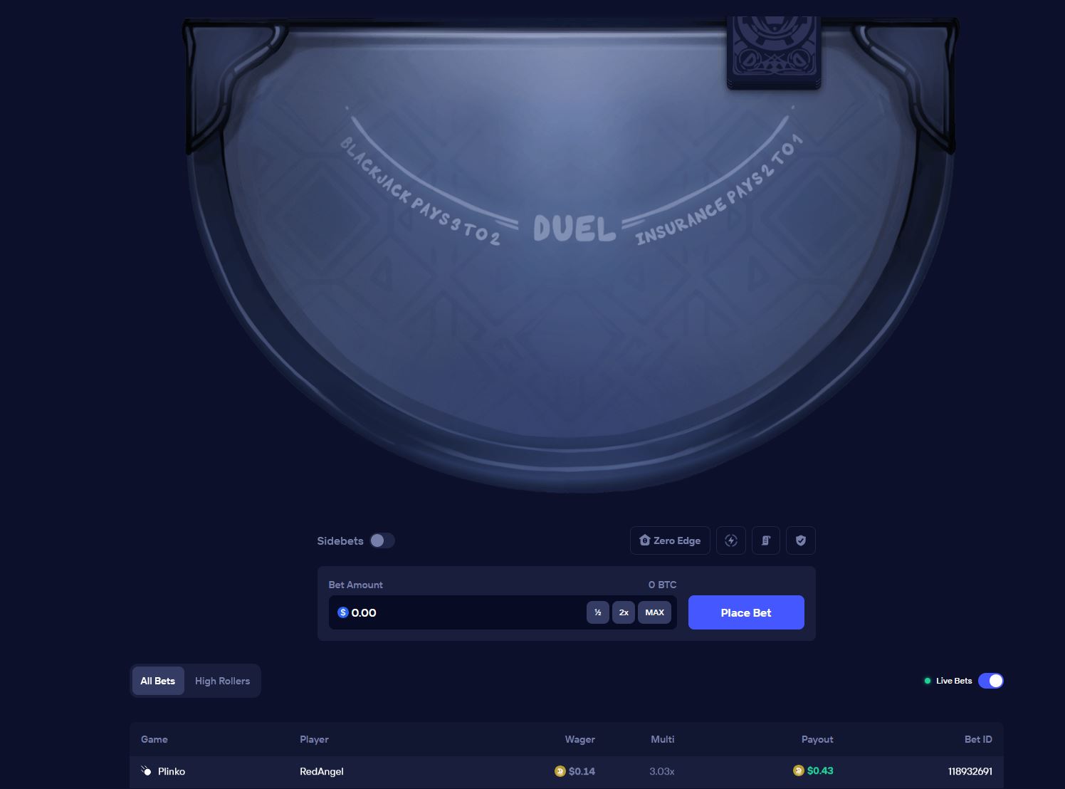 Играть в Duel Blackjack от студии Duel Originals